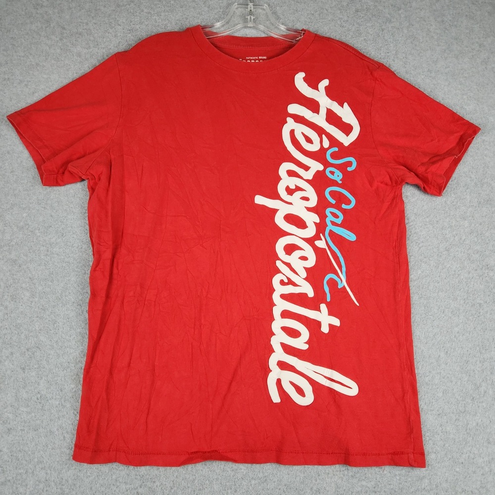 Aeropostale So Cal T Shirt Mens Medium Red Cotton Short Sleeve Crewneck Tee‎